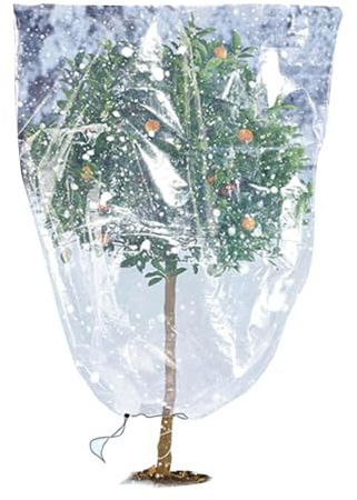 Yaztauho Transparente Pflanzenschutzfolie – PE Winterschutz Für Pflanzen, Pflanzenfolie Mit Kordelzug, wasserdichte, Frostschutz Für Pflanzen, Für Gartenpflanzen, Sträucher, Topfpflanzen Und Bäume