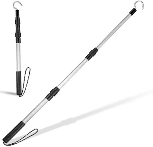SEWOART Extendable Aluminum Alloy Attic Ladder Pull Down System Kit with Hook Telescopic Loft Pole for Rv Awning Window Opener Garage Door and Staircase Pull Down Tool for Home and Garage