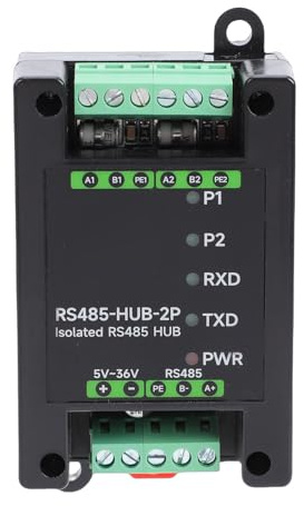 Asixxsix Industrieller Isolierter RS485-Hub, Erweitert RS485-Sub-Ports über den Master-Port, Unterstützt Relais-Erweiterungs-Isolationsfunktionen, mit Breiter Baudrate
