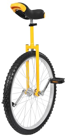 Garbenat Einrad 24 Zoll Höhenverstellbar Kinder Einrad Outdoor Upgrade Einräder für 7-60 Jahre Balance Trainingeinrad für 1,4–1,75 m Kinder und Erwachsene | Anfänger/Profis (Gelb)