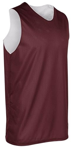 Champro Polyester Reversible Basketball Jersey, Youth Medium, Maroon, White