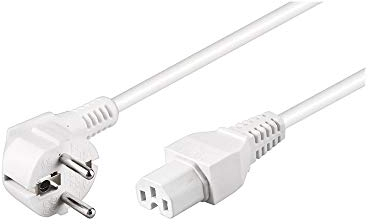 Goobay 30370 Câble pour appareil chaud avec prise C15 Câble d'alimentation pour plaque chauffante/câble d'alimentation 3 broches/câble CEE prise d'appareil chaud prise d'appareil chaude blanche, 2 m
