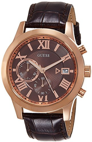 Guess Herren-Armbanduhr Analog Quarz Leder W0669G1