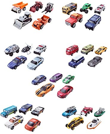 Matchbox - Pack de 5 Véhicules (modele aléatoire) - Petites Voitures - 3 ans et + C1817