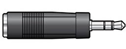 Buget Adaptor 3.5mm stereo plug to 6.3mm stereo socket