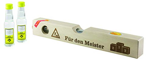 Weisenbach - Wasserwaage (Holz, groß) - für den Meister - 2 x 20 ml Waldhimbeergeist