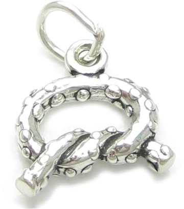Brezel Sterling Silber kleiner Charm .925 x 1 Brezeln Snack Food Charms
