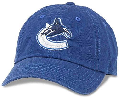 American Needle Blaue Linie, Baseballmütze mit Verstellbarer Schnalle, Unisex, NHL National Hockey League Team, Vancouver Canucks (Königsblau), Einheitsgröße