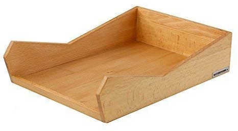 NATUREHOME SKRIPT Briefablage Holz Buche - 24x35x8cm liegende Aufbewahrung DIN A4 Organizer Schreibtisch zur Ablage für Dokumente & Briefe Ordnung in Büro Schule und Arbeitszimmer