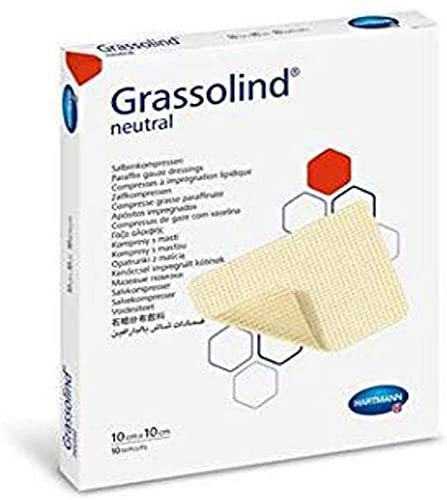 HARTMANN 4993149 Grassolind Salbenkompresse, 10cm x 10cm, 10 Stück