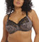 Elomi Women's Morgan Banded Underwire Stretch Lace Bra, Opaque, Ebony, 40DD