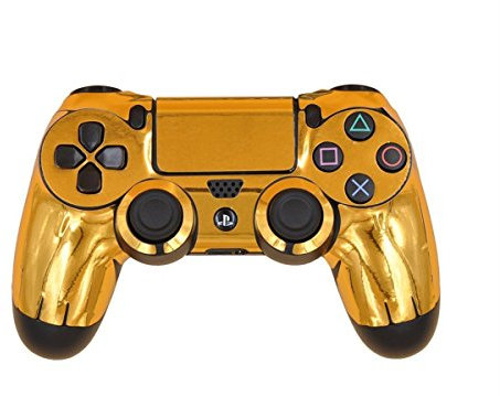 Morbuy PS4 Vinyle Skin Autocollant Sticker Decal de Protection pour Sony PlayStation 4 PS4 Slim PS4 Pro Dualshock Manette x 1 (Gold Glossy)
