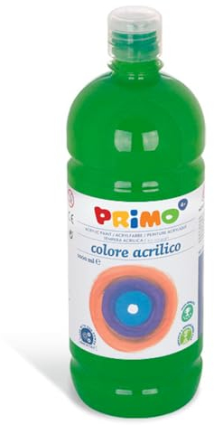 PRIMO 404TA1000630 Acrylfarbe, 1000 ml, Grün, Flasche mit Acrylfarben (Grün, Flasche, Dark Green, CE, 1000 ml)