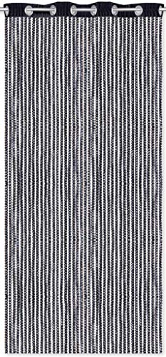 Arsvita Fadenvorhang Lurex-Optik Fadengardine Türvorhang mit Ösen, Trendige Dekoration in vielen verschiedenen Ausführungen erhältlich (140x250 cm/schwarz - JetBlack)