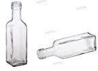 acquaverde 20 pz Bottiglia Vetro Scuro UVAG Bottiglia marasca Trasparente Olio liquore Quadra per campioncini capienza 100 ml con Tappo