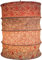 GURU SHOP Runde Boho Papier Hängelampe, Lokta Papierlampenschirm Kailash, Handgeschöpftes Papier - Rot, Lokta-Papier, 35x28x28 cm, Asiatische Lampenschirme aus Papier & Stoff