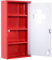 HOMCOM Cassetta Porta Medicine Armadietto Medicinali 4 Livelli Porta in Vetro 60×30×12cm Rosso