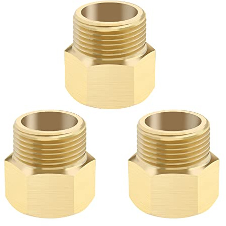 be in your mind 3 Pièces Raccord de Nettoyeur Haute Pression M22x1,5 mâle vers M22x1,4 Femelle Adaptateur Connecteur de Finition Connecteur en Laiton Massif Outils de Jardin Accessoires, Or