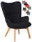 CLP Lounger Durham Mit Stoffbezug I Ohrensessel Mit Buchenholz Gestell I Loungesessel Mit Max. Belastbarkeit Bis 136 kg, Farbe:schwarz