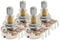 Musiclily Pro A500K Brass Thread Metric Mini Potentiometers Split Shaft Audio Taper Pots for Electric Guitar Bass (Set of 4)