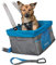 Kurgo Heather Car Booster Seat for Dogs, Quick & Secure Installation, Includes Seat Belt Tether, Fleece Lining, Grey/Blue