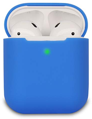 KOKOKA Schutzhülle Hülle Kompatibel mit AirPods 2, Silikon Schutzhülle Hülle für AirPods 2, LED an der Frontseite Sichtbar, Blau
