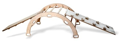 Kidodido Kletterbogen | Montessori Kletterbogen | Bogen mit Zwei Rampen Felsen und Leiter | Kleinkind Fitnessstudio