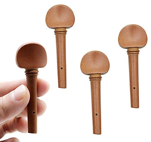 KAIY Lot de 4 chevilles d'accordage pour violon, taille 4/4, bois de jujube, couleur acajou, remplacement pour violon 4/4