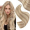 Easyouth Echthaar Extensions Tape in Blond Extensions Tape Echthaar Remy Menschenhaar Aschblond Highlight Hellblond Haarverlängerungen Echthaar Tape Extensions für Frauen 55 cm 50g #P18/613