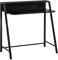 HOMCOM Schreibtisch, Computertisch mit Ablage und Kabel Management, moderner Schreibtisch mit Metallgestell für Arbeitszimmer, Schlafzimmer, Home Office, 84 x 45 x 85 cm, Schwarz
