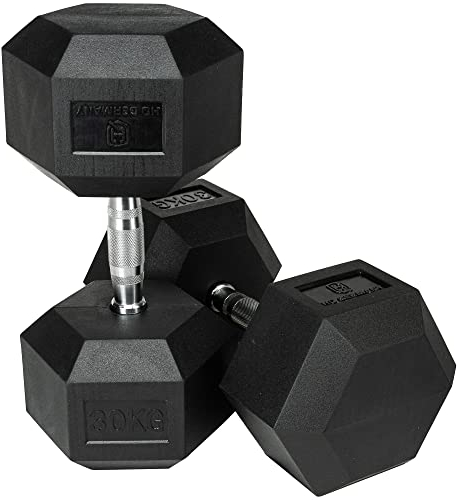 HQ Germany® Hexagon Hanteln 30kg 2 Stück | Geruchsarm, ±1,5% Gewichtstoleranz | 30kg Hantel, 30 kg hanteln 2er Set, Kurzhantel, Dumbbell, 30 Kilo Hantel Set, Hantelset Hexagon