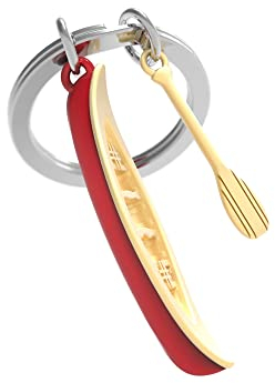 METALMORPHOSE - 3D Metall Schlüsselanhänger Kanu und Paddel - Geschenk für Mann, Geschenk für Frau - Sportleidenschaft - MTM297-01
