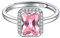 ChicSilver Silber verstellbarer Fingerring für Damen Mädchen Trendiger Ring mit Quadrat Turmalin Gebursstein Hochzeitsring Verlorbungsring Ehering