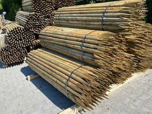 Heinrichs Agrar Kiefer Holzpfosten 200cm rund gefräst (100)
