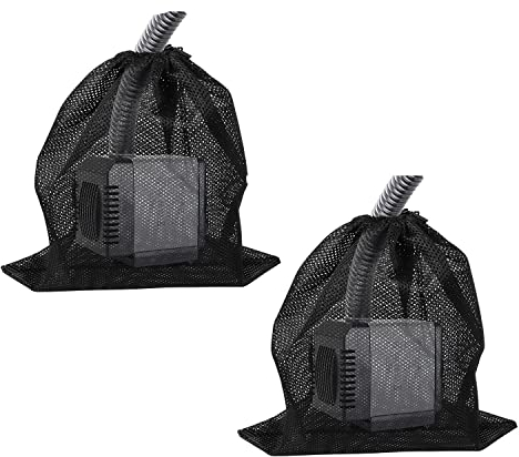 FT HITA 2 Pack Pump Barrier Bag, 16.2''×12.2'' With Drawstring Pond Mesh Pump Filter Bag For Pond Biofilters Aquarium Filtration And Outdoor Swimming Pool Media Bags (Black)