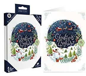 Tom Smith Pack 10 Charity Christmas Cards Night Before Xmas Door Design Made UK Eco