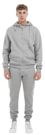 TONY BACKER Tuta Uomo In Pile Sportiva Con Chiusura Zip Completo Tuta In Casa (IT, Testo, L, Regular, Regular, GRIGIO-63)