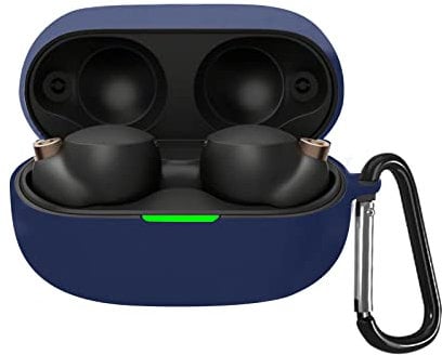 BELIYO Protective Case Compatible With Sony WF-1000xm4, Silicone Shockproof Waterproof Cover With Carabiner Accessrioes (Blue)