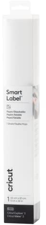 Cricut Smart Label Papier (Auflösbar) | Weiß | 33cm x 61cm (13 x 24) | Für Cricut Explore 3 und Cricut Maker 3