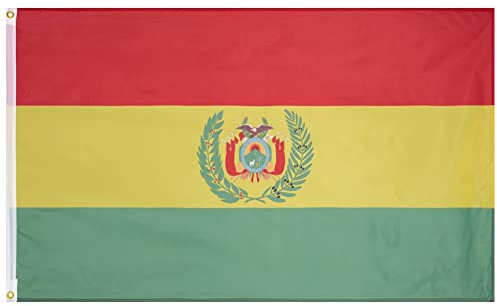 MUWO Flagge Nations Together 90 x 150 cm Nationalmanschaften, doppelseitige Gartenflagge, wetterfeste Fanflagge, Fußballflagge Polyester Länderfagge Deutschland mit Ösen (Bolivien)