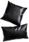 Fudaiki Kunstleder Kissenbezüge Kissenhülle Dekorative Kopfkissen Geometrie Sitzkissen Sofakissen Baumwolle Dekokissen für Sofa Schlafzimmer 45x45cm Schwarz