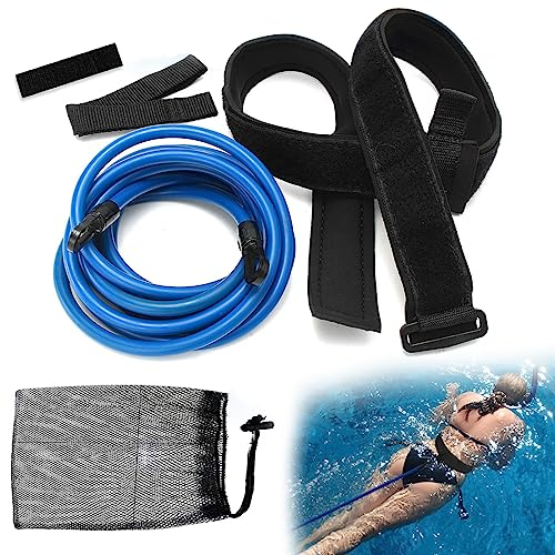 Ncheli Schwimmgurt für Pool, 3m Einstellbare Schwimmtrainer,Schwimmwiderstand Gürtel,Gegenstromanlage Für Pool, Benutzt Für Schwimmingpools Widerstandstraining