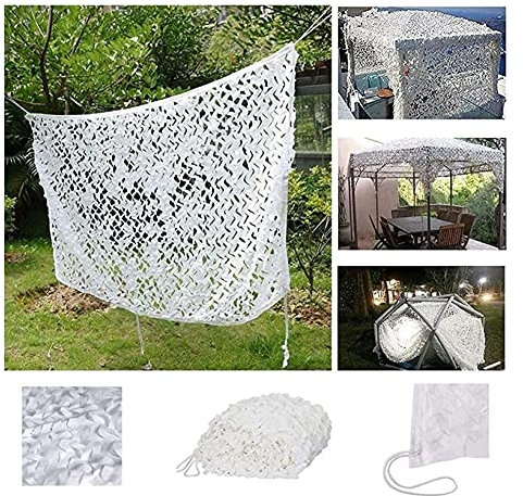 ANSNOW Tarnnetz, Tarnnetz, Verstärktes Weißes Sonnensegel Für Kinder, Camping, Jagd, Markise | Oxford-Gewebe, Anti-Ultraviolett-Gartenbalkon-Tarnnetz)/10 X 10 M (32,8 X 32,8 Fuß)