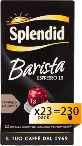 Splendid Capsule Caffè Espresso Barista, 150 Capsule in Alluminio - 5 pacchetti da 30 - Intensità 13, Compatibili con Macchine Nespresso