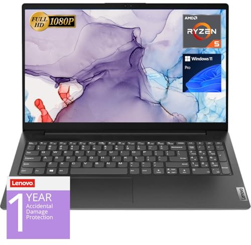 Lenovo Computer portatile V15, display FHD da 15,6, processore AMD Ryzen 5 5500U Hexa-core (Beat i7-1065G7), RAM da 40 GB, SSD da 2 TB, RJ-45, tastiera numerica, Wi-Fi, Windows 11 Pro, nero, ADP