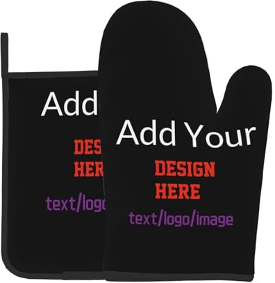 Individuelle Ofenhandschuhe, personalisierte Ofenhandschuhe und Topflappen mit Ihrem Gesicht, Backgeschenke für Frauen zum Kochen, Grillen, 1 Ofenhandschuhe + 1 Topflappen