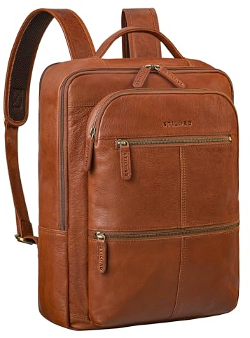 STILORD 'Coryo' Sac a Dos Ordi Portable Cuir | Grand & Chic | College Travail Sac a Dos Homme et Femme | Sac à Dos Ordinateur 17 Pouces | en Cuir Véritable, Couleur:maraska - marron