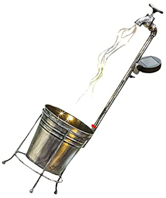 POPETPOP Solar Gartenleuchte Wasserhahn Solar Außenleuchte Für Wege Gartendeko Außenbereich Solarbetriebene Wasserhahn Pflanzer Lampe Retro Design Für Garten Terrasse Hof