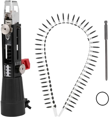 ZAWELIYO Automatische Kettennagelschrauben-Anziehausrüstung, Adapter, Anziehausrüstung, Magazinierte Schnellbauschrauben Feingewinde,Holzbearbeitungswerkzeug