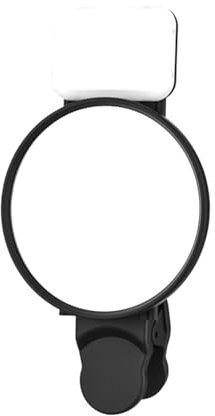 AsrMyjcx Selfie Reflector Mirror Phone Fill Light Mirror Stable Clip, Universal, Rear Selfie Clip Mirror Selfies Light for Photography, Black